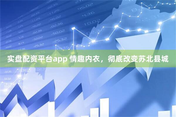 实盘配资平台app 情趣内衣，彻底改变苏北县城